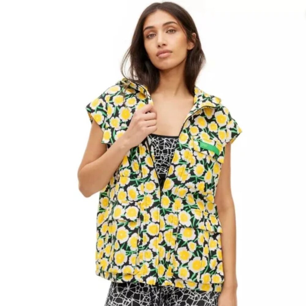 Diane von Furstenberg DVF for Target Nylon Yellow Poppy Hooded Vest (S)